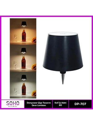 Çok Renkli Şişe Tasarımlı Gece Lambası - Sıcak ve Yumuşak Atmosfer