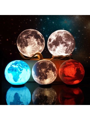 Renkli Ay Işığı Gece Lambası, Sıcak ve Rahat Atmosuz Işıklandırma