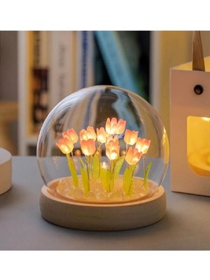 Renkli Laleler LED Gece ve Masa Lambası, Pembe Veya Çok Renkli Seçenekler