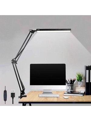Katlanabilir Okuma Masa Lambası, Ayarlanabilir LED Işıklı, Siyah Renk