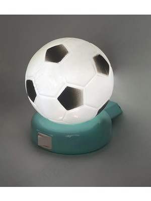 Siyah-Beyaz Futbol Topu Görünümlü Anahtarlı LED Gece Lambası