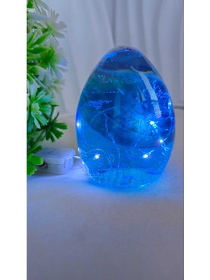 Deniz Esintili Epoksi Işık Küresi, Mavi Gece Lambası, Sıcak Atmosfer Için Şık Tasarım