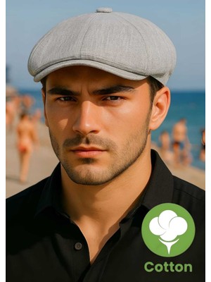 Tezzgelsin Erkek Pamuklu Keten Baretta Şapka