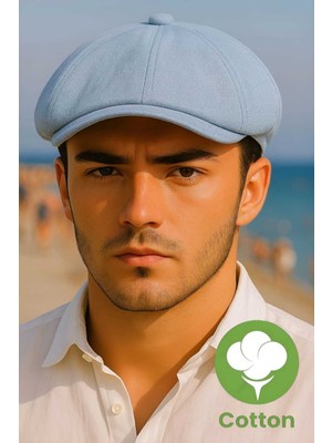 Tezzgelsin Erkek Pamuklu Keten Baretta Şapka