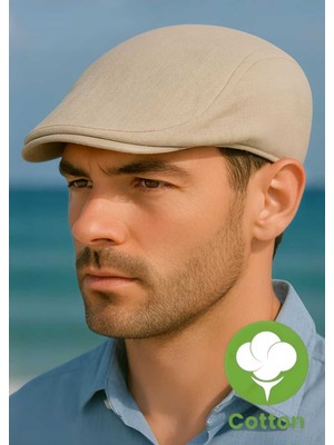 Tezzgelsin Erkek Pamuklı Keten Kasket Şapka