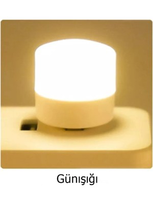 Mini USB Gece Lambası, Beyaz, Göz Koruma, Kitap Okuma, 2'li Set