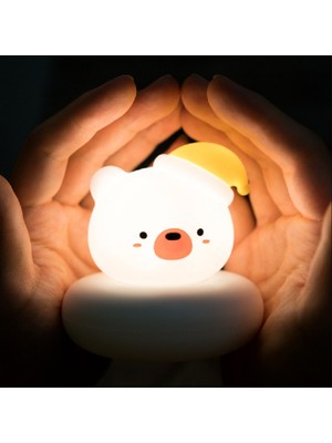 Sevimli Karikatür LED Gece Lambası, USB ile Çocuk ve Yatak Odası Için Parlak Işık