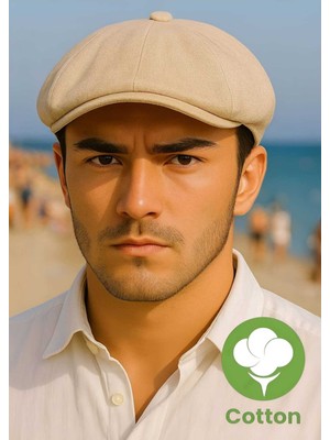 Tezzgelsin Erkek Pamuklu Keten Baretta Şapka