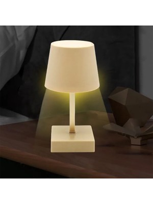 Dokunmatik Modern Kablosuz Masa Lambası, Şarjlı, LED Işık, Beyaz