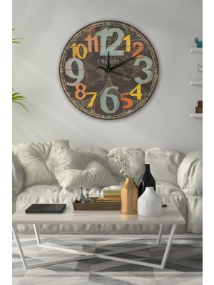 Retro Tarzda, 35X35CM Gri Duvar Saati, Şık ve Modern Dekorasyon Için Ideal