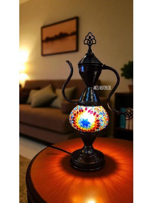 Renkli Mozaik Tasarımlı Geleneksel Tarzda El Yapımı Ibrik