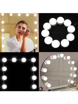 USB Bağlantılı 10 LED Makyaj Işığı, Parlak ve Kullanışlı Profesyonel Aydınlatma