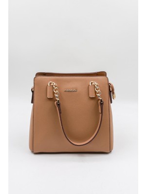 Kriste Bell Çapraz Askılı Kadın Çanta KB 7139 - Vizon Kroko