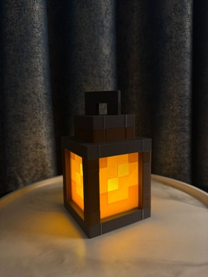 Renkli Minecraft Feneri, Dekoratif ve Şık Aydınlatma, Huzur Veren Tasarım