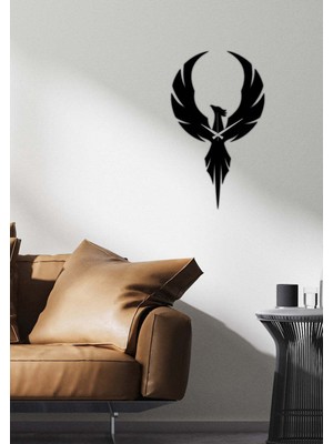 Şık Siyah Metal Kuş Temalı Duvar Saati, Modern Dekorasyon Için.