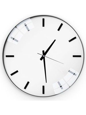 Beyaz Çerçevesiz Cam Saat, 60 Cm, Şık ve Modern Tasarım ile Evinizi Güzelleştirir