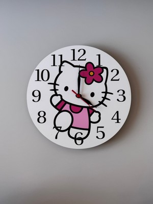 Renkli Ahşap Çocuk Odası Duvar Saati 30X30, Eğlenceli ve Şık Tasarım