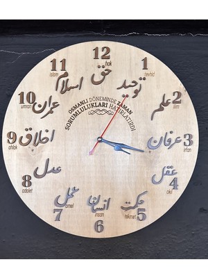 40 cm Bej Ahşap Saat, 6 mm Kavisli Tasarım, Şık ve Dayanıklı Dekorasyon Parçası