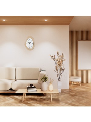 Iki Renkli Ahşap Duvar Saati, Şık ve Doğal Tasarım, Ev ve Ofis Dekoru Için Ideal