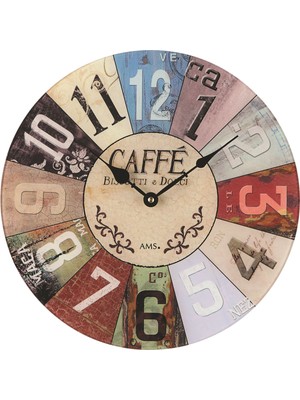 Çok Renkli Ahşap Duvar Saati, 70 cm Çap, Şık ve Modern Tasarım