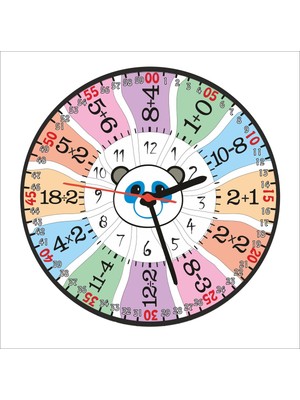 Renkli Çocuk ve Okul Odası Eğitici Matematik Saat Duvar Süsü