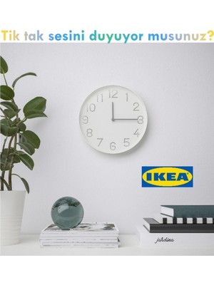 Beyaz Duvar Saati, Sessiz Çalışma, 25 Cm, Şık ve Zarif Tasarım