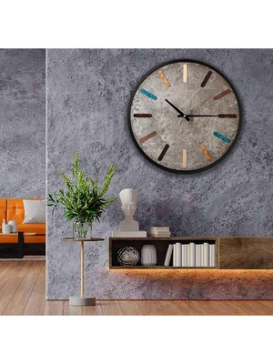 Renkli Ahşap Duvar Saati, 70 Cm, Modern ve Şık Tasarım