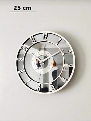 Küçük Boy Gerçek Ayna Duvar ve Masa Saati, 25 Cm, Şık ve Kullanışlı Tasarım