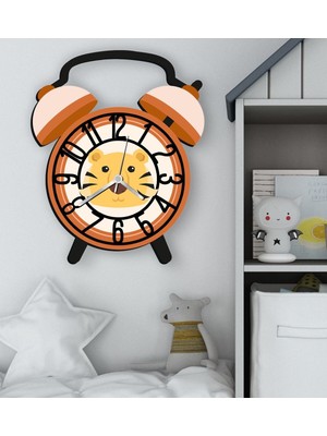 Renkli Kişiye Özel Hayvan Figürlü Retro Ahşap Çalar Saat Duvar Dekoru