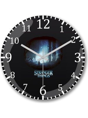 Çocuk Odası Siyah Duvar Saati, Bombeli Gerçek Cam, Renkli Tasarım