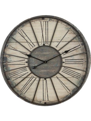 Ebat 70 Cm, Çok Renkli Ahşap Duvar Saati, Şık ve Modern Tasarım