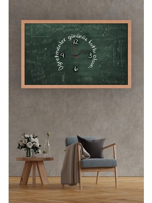 Öğretmenler Gününe Özel Matematik Temalı Şık Mdf Duvar Saati