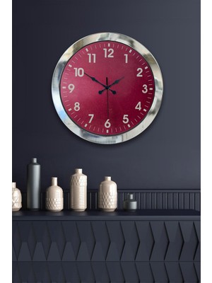 Şık 36 cm Krom Metal Klasik Duvar Saati, Renkli ve Zarif Tasarım