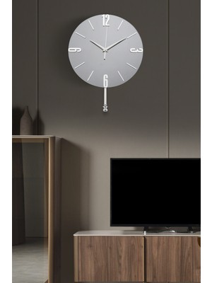 Füme Aynalı Duvar Saati, LED Işıklı, 30 Cm, Şık ve Modern Tasarım