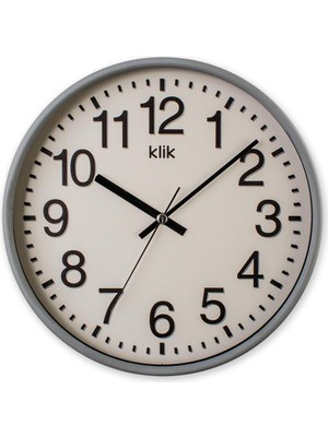 Şık Gri Duvar Saati, Modern ve Zarif Tasarım, Ev ve Ofis Dekoru