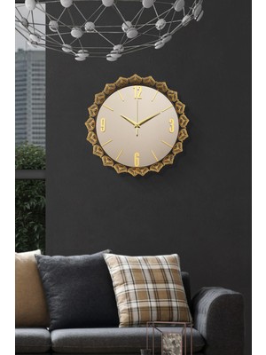 Aynalı Metal Duvar Saati, LED Işıklı, 36 Cm, Şık ve Modern Dekorasyon Parçası