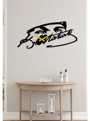 Modern Siyah Metal Duvar Saati, 70X32 Cm, Şık ve Kullanışlı Ev ve Ofis Dekoru