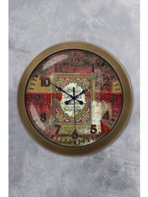 36 cm Eskitme Metal Duvar Saati, Renkli ve Şık Tasarım