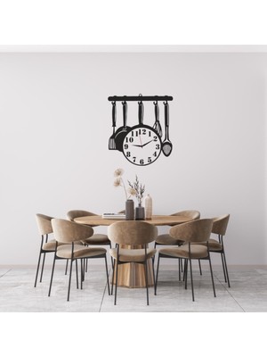 Şık Mdf Mutfak Saati, Siyah, Modern ve Dekoratif Tasarım