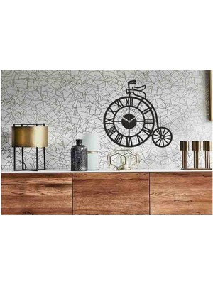 Şık Siyah Bisiklet Temalı Duvar Saati, Modern Tasarım