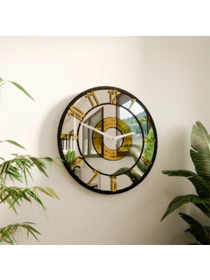 Aynalı Pleksi Büyük Boy Duvar Saati 50X50 Cm, Şık ve Modern Tasarım