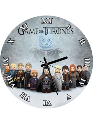30X30 cm LEGO Game Of Thrones Görseli Duvar Saati, Şık ve Modern Tasarım