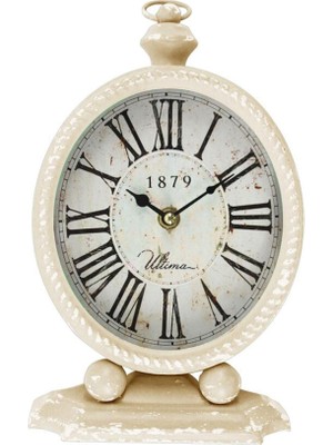 Beyaz 3152 W Antik Masa Saati, Şık ve Zarif Dekoratif Aksesuar