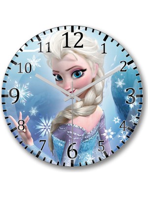 Turuncu Frozen Elsa Bombeli Gerçek Cam Duvar Saati, Şık ve Şeffaf Tasarım
