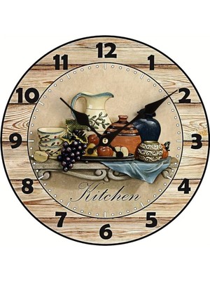 Renkli Retro Duvar Saati 40X40 Cm, Şık ve Modern Tasarım