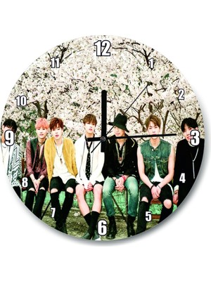 Şık 30X30 cm Kore Pop Grubu Temalı Duvar Saati, Modern Dekorasyon Için Ideal