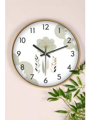 30 cm Gerçek Camlı, Akıcı Saniyeli, Ince Çerçeveli Renkli Şık Duvar Saati