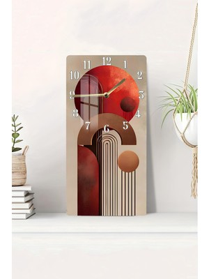 Renkli Cam Tablo Saat, 33X33 Cm, Geometrik Tasarım, Uv Baskı, Şık Dekorasyon.