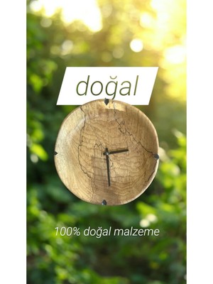 Doğal Ahşap Duvar Saati, Şık ve Özel Tasarım, Evinize Zarafet Katar