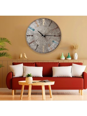 Renkli Taş Cam Saat, 60 Cm, Şık ve Modern Dekoratif Ürün